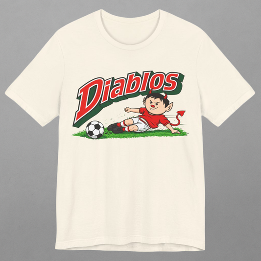 Diablos Soccer Tee — Vintage Devil Mascot Graphic T-Shirt